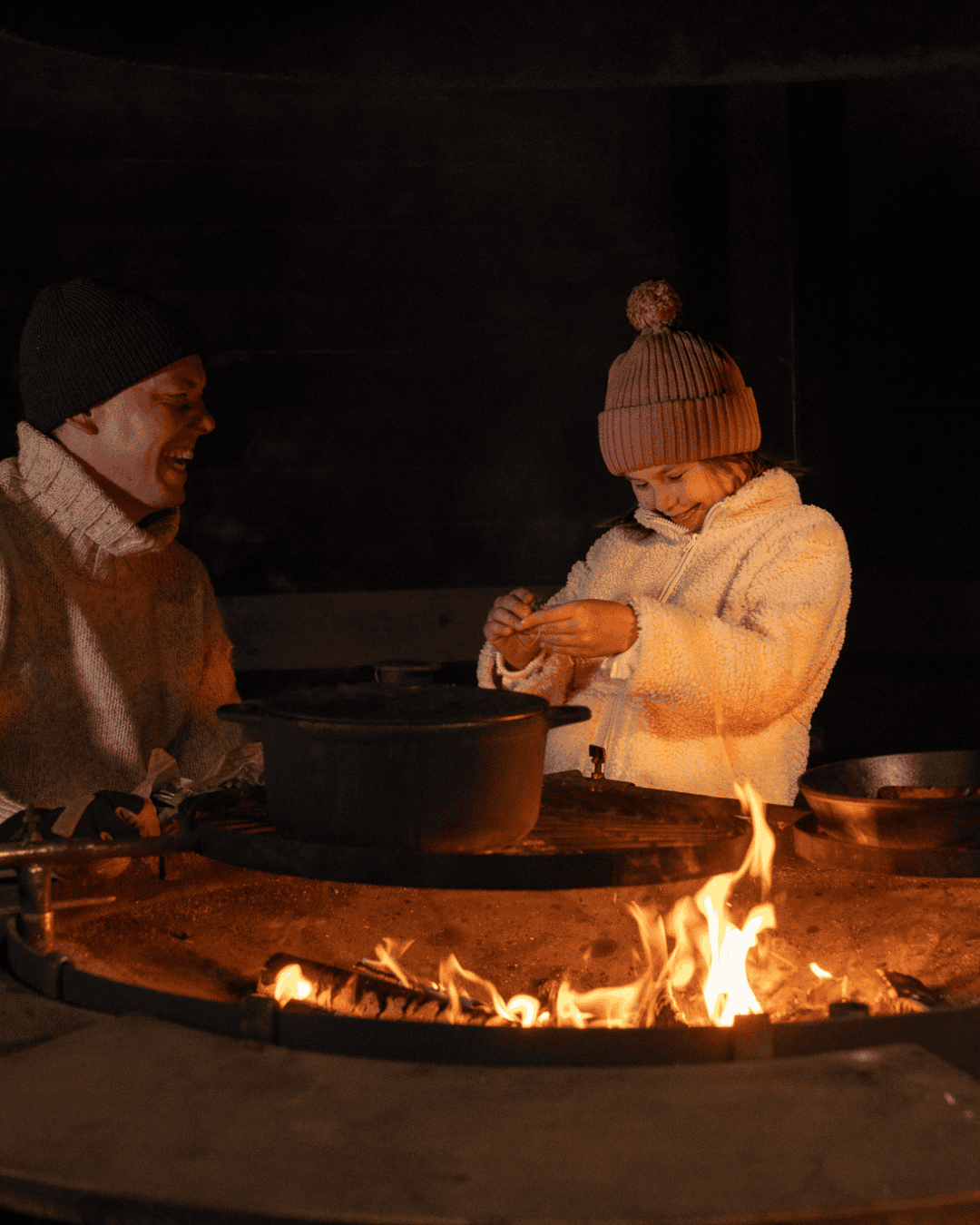 Cooking by the open fire